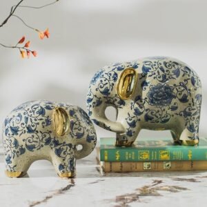 Modern European style light luxury ceramic elephant ornament