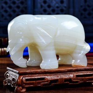 Jade elephant ornament